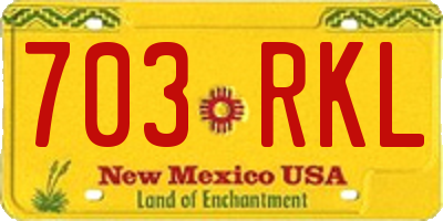 NM license plate 703RKL