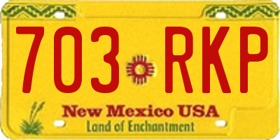 NM license plate 703RKP