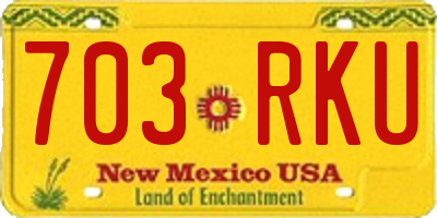 NM license plate 703RKU