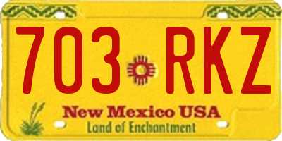 NM license plate 703RKZ