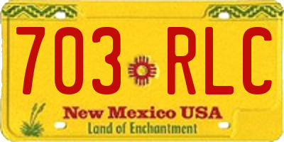 NM license plate 703RLC