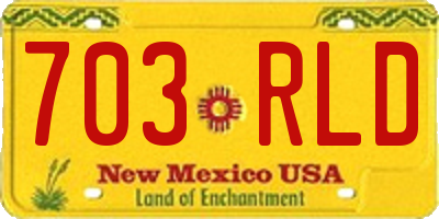NM license plate 703RLD