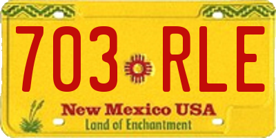 NM license plate 703RLE