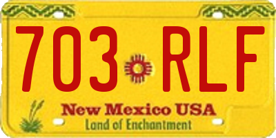 NM license plate 703RLF