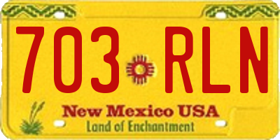 NM license plate 703RLN