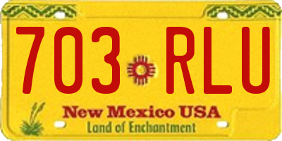NM license plate 703RLU