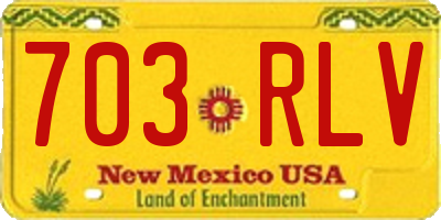 NM license plate 703RLV