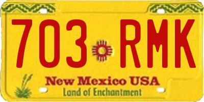 NM license plate 703RMK
