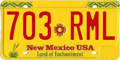 NM license plate 703RML