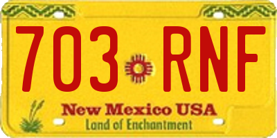 NM license plate 703RNF