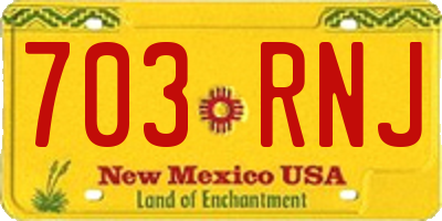 NM license plate 703RNJ