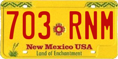 NM license plate 703RNM