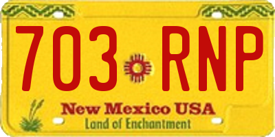 NM license plate 703RNP