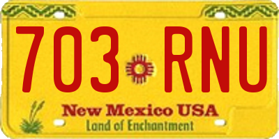 NM license plate 703RNU