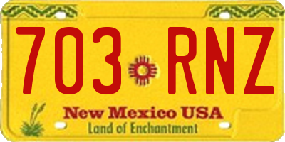 NM license plate 703RNZ