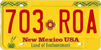 NM license plate 703ROA