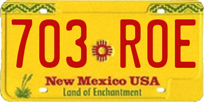 NM license plate 703ROE