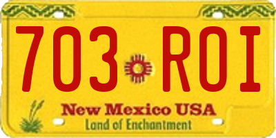 NM license plate 703ROI