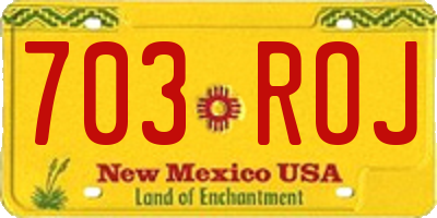 NM license plate 703ROJ