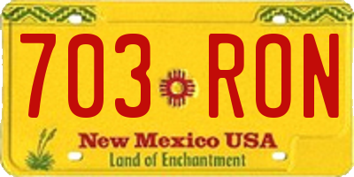 NM license plate 703RON