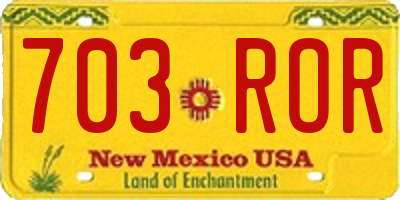 NM license plate 703ROR