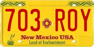 NM license plate 703ROY