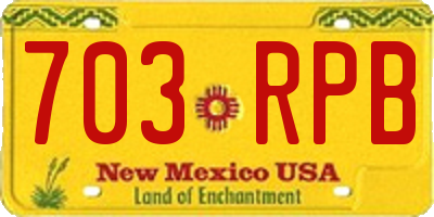 NM license plate 703RPB