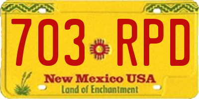 NM license plate 703RPD