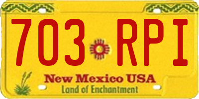 NM license plate 703RPI