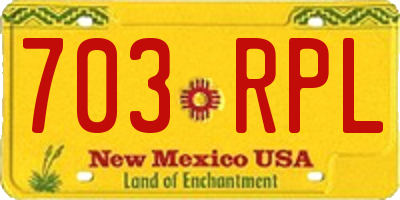 NM license plate 703RPL