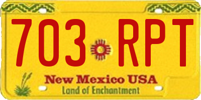 NM license plate 703RPT