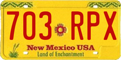 NM license plate 703RPX