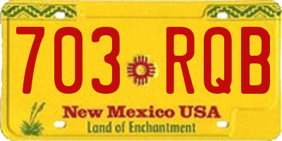 NM license plate 703RQB