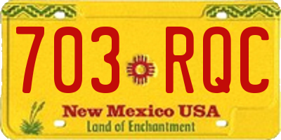 NM license plate 703RQC