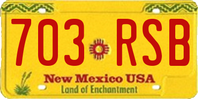 NM license plate 703RSB
