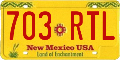 NM license plate 703RTL
