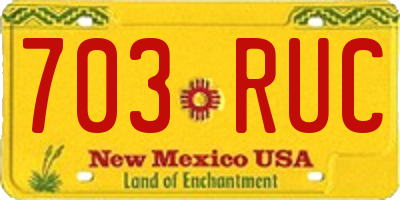 NM license plate 703RUC