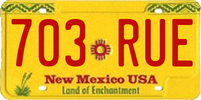NM license plate 703RUE