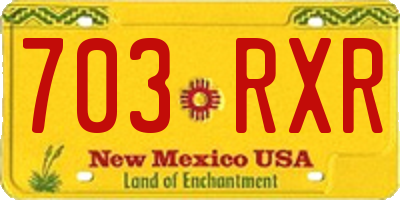 NM license plate 703RXR