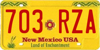 NM license plate 703RZA