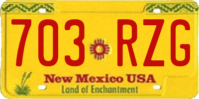 NM license plate 703RZG