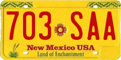 NM license plate 703SAA