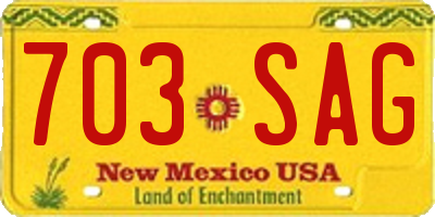 NM license plate 703SAG
