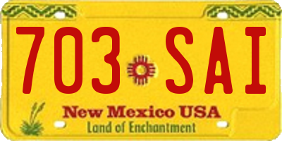 NM license plate 703SAI