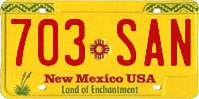 NM license plate 703SAN