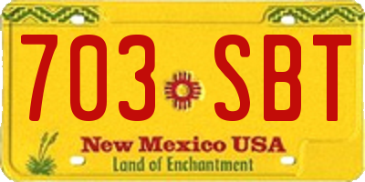 NM license plate 703SBT