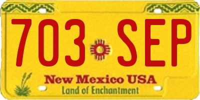 NM license plate 703SEP