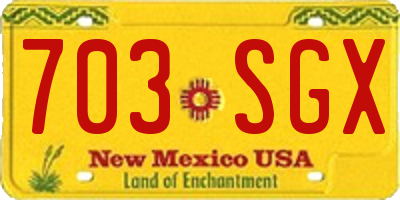 NM license plate 703SGX