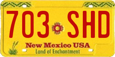 NM license plate 703SHD
