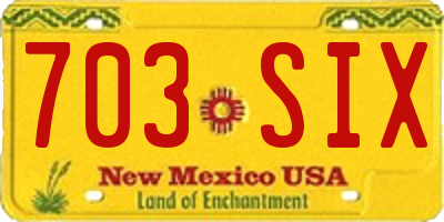 NM license plate 703SIX